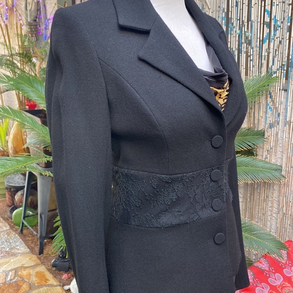 ▪️▪️PAULE VASSEUR BLACK W/LACE-N-VELVET TIES AT WRIST▪️▪️ - Picture 4 of 10